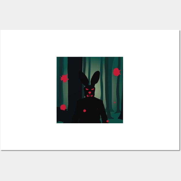 Dark Forest Bloody Easter Rabbit Wall Art by RPMELO